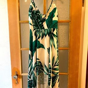 Tropical Foliage High-Low Dress - Size L
